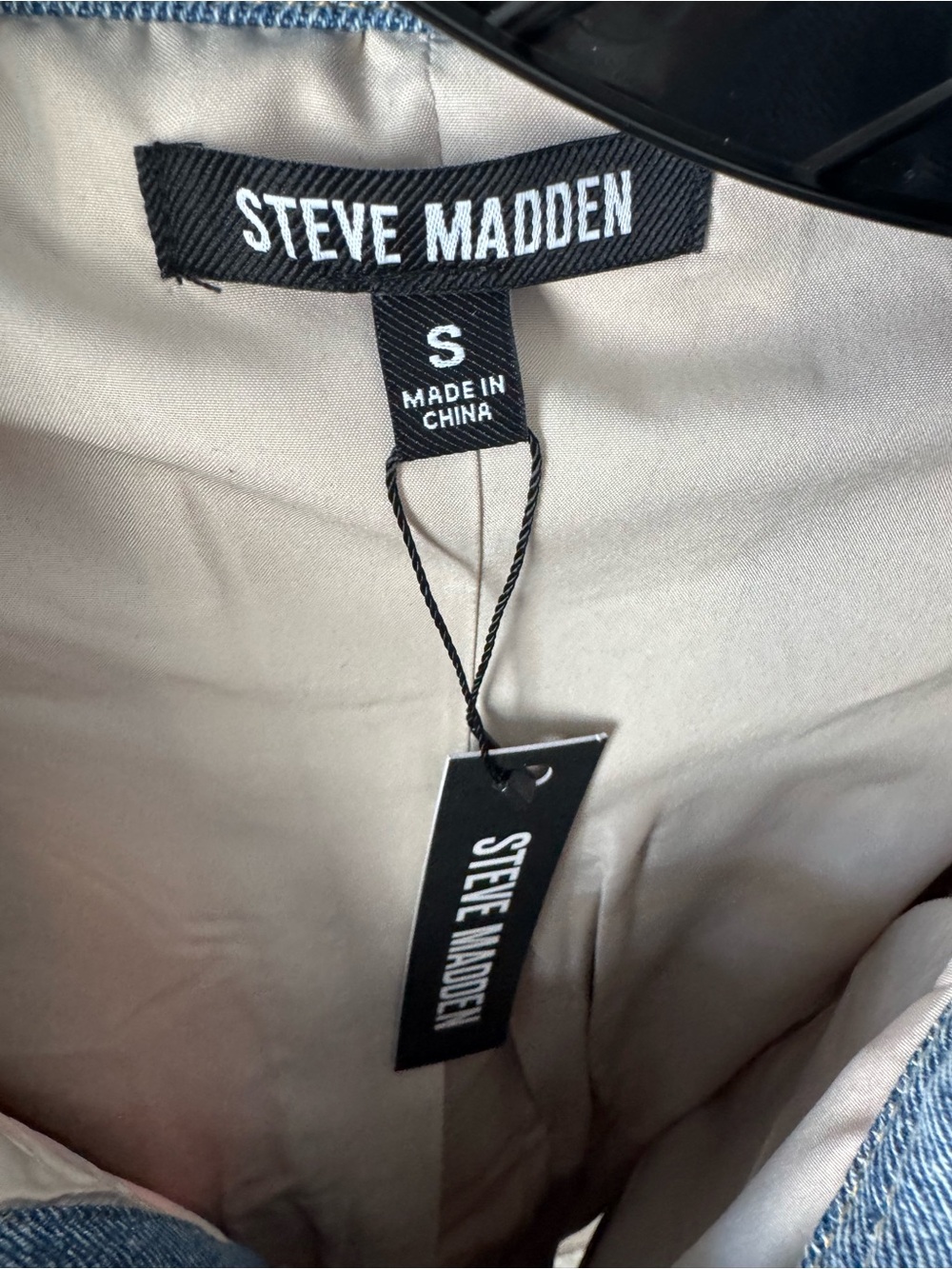 Steve Madden Women's Kaylen Denim Trim Wool Blend Jacket LB3 Forever Blue Small - Picture 2 of 6